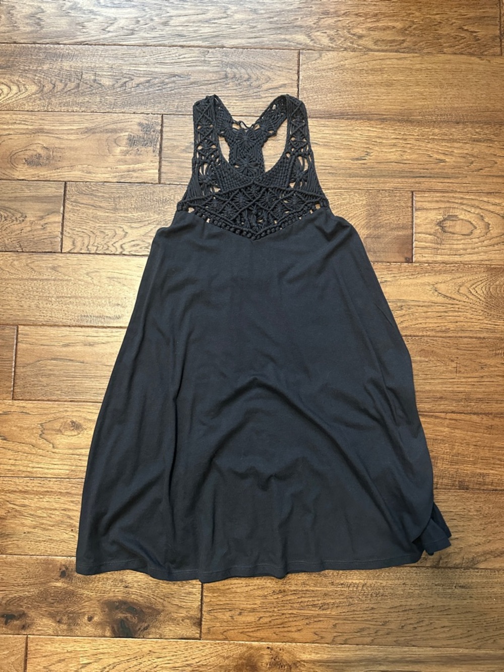 Billabong Black Crochet Back Swing Dress